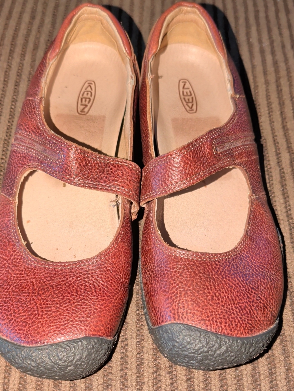 KEEN Brown Mary Jane Shoes In Leather Size 9